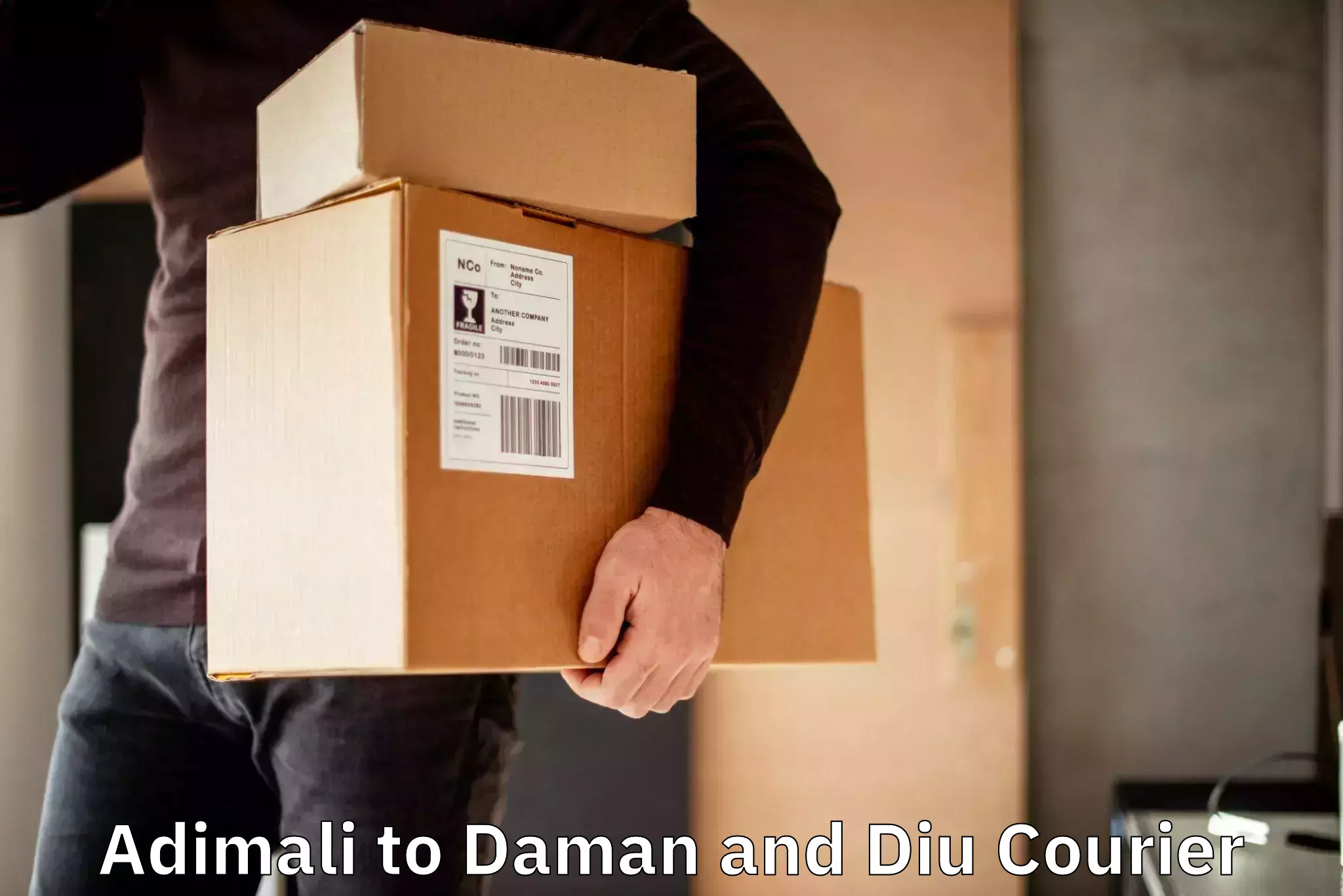 Package delivery network Adimali to Daman