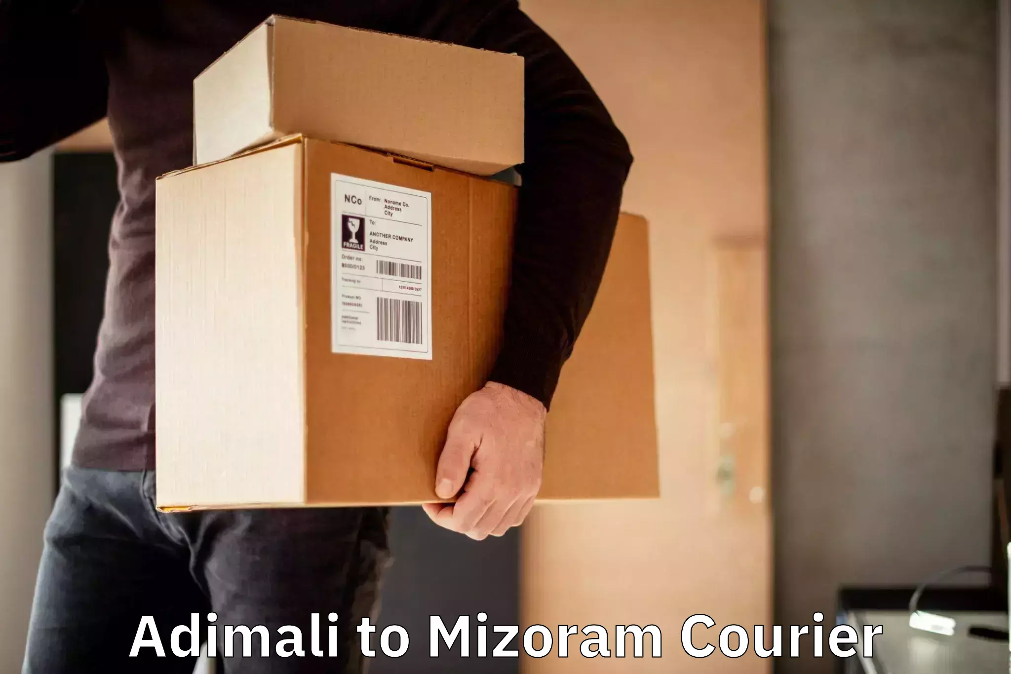 International shipping rates in Adimali to Mizoram