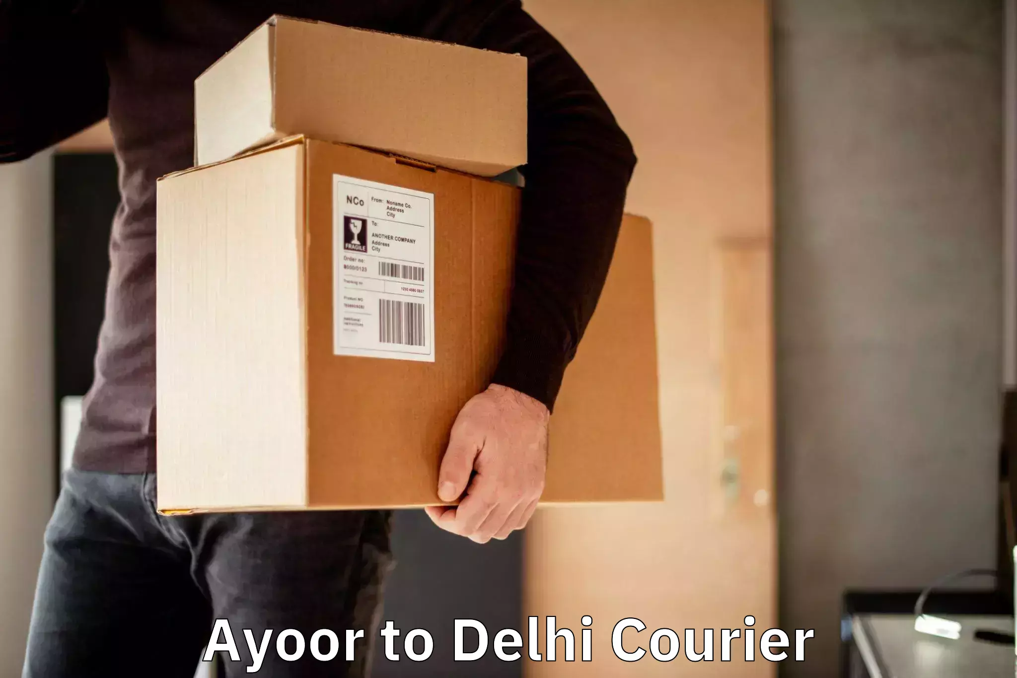 Express courier capabilities Ayoor to IIT Delhi