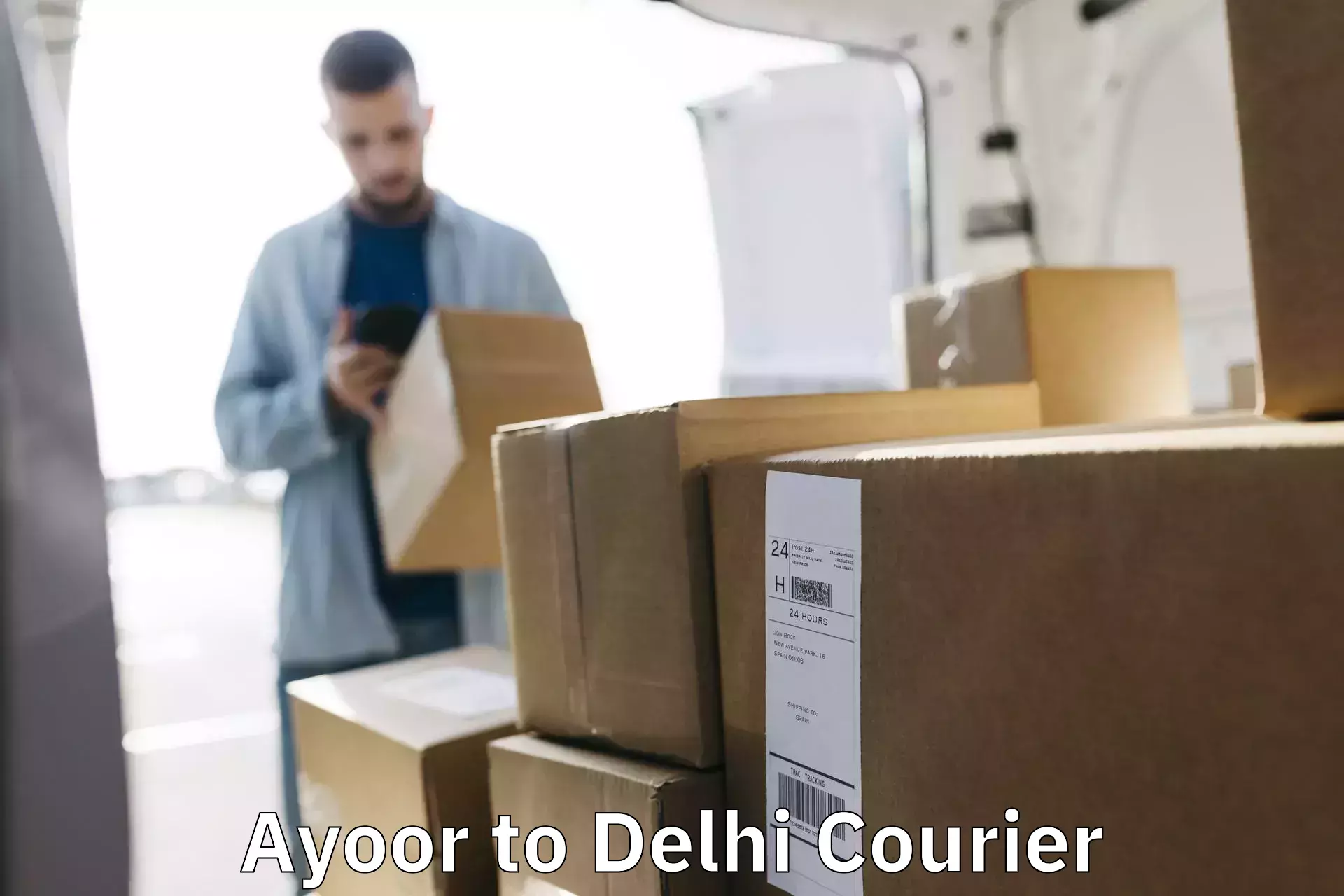 Rapid shipping services Ayoor to East Delhi