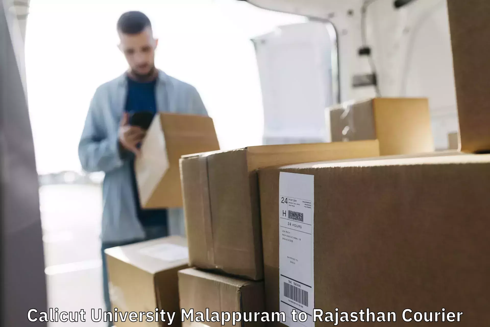 Global courier networks Calicut University Malappuram to Rajasthan