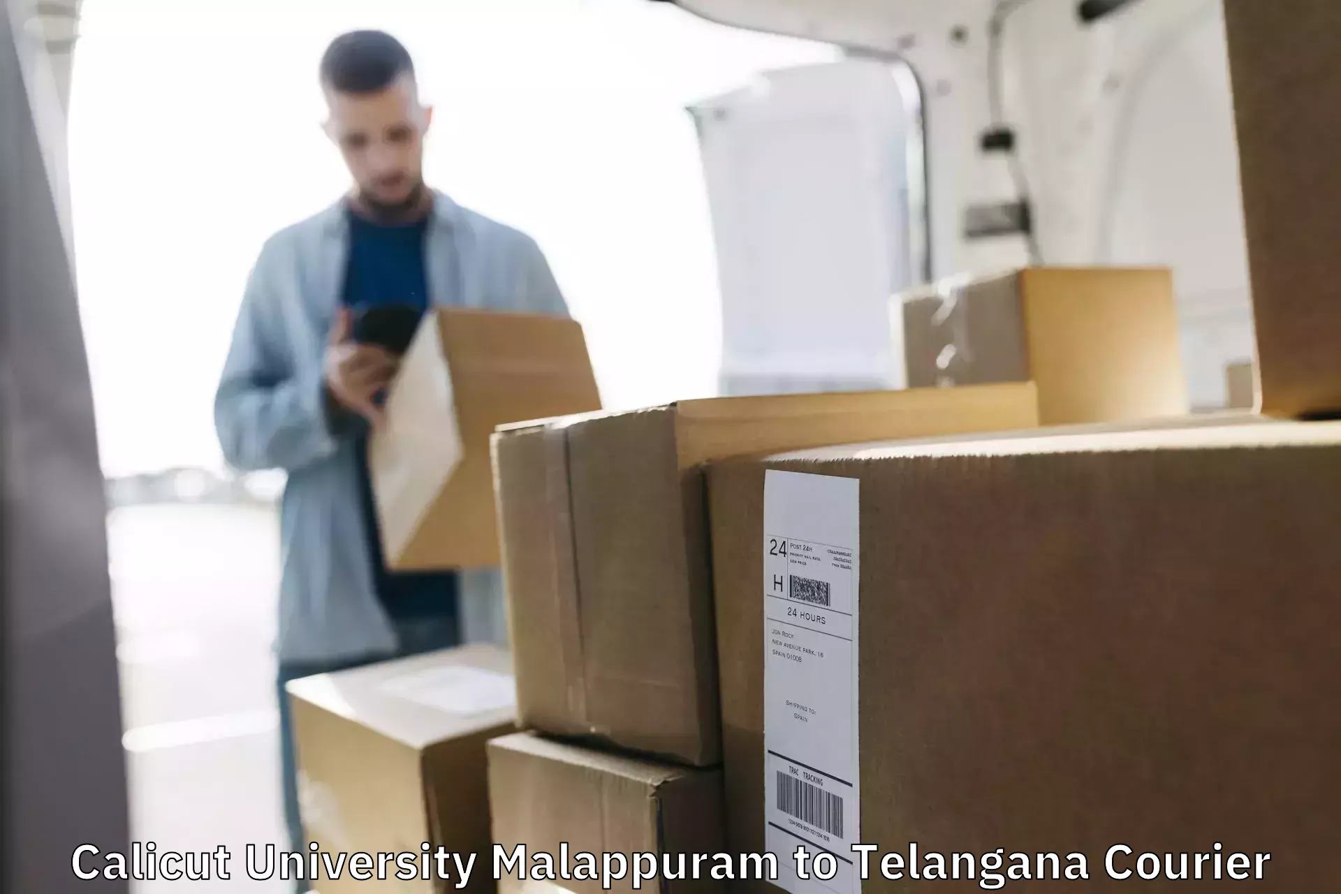 24-hour courier service Calicut University Malappuram to Telangana