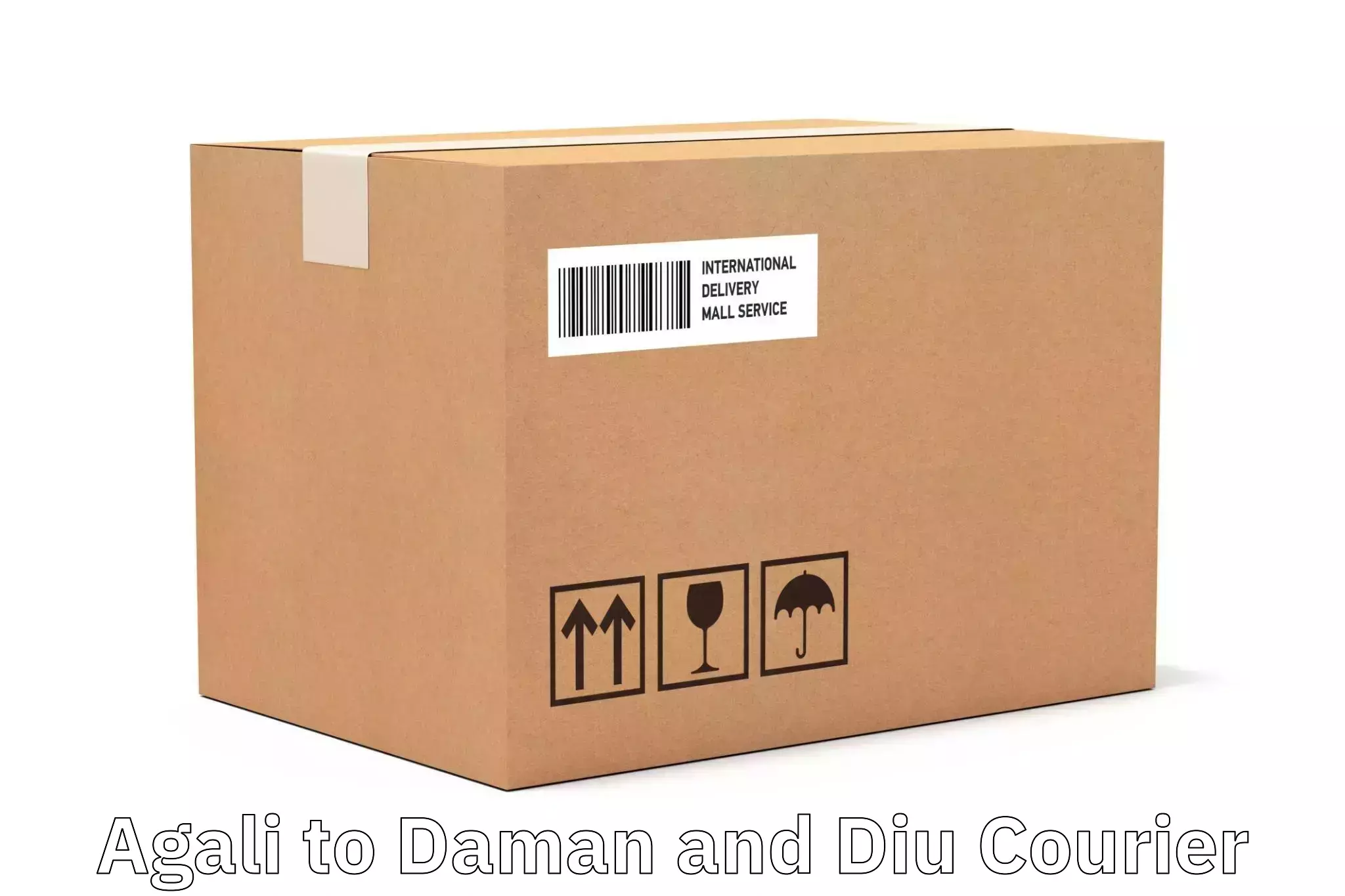 Return courier service in Agali to Daman and Diu
