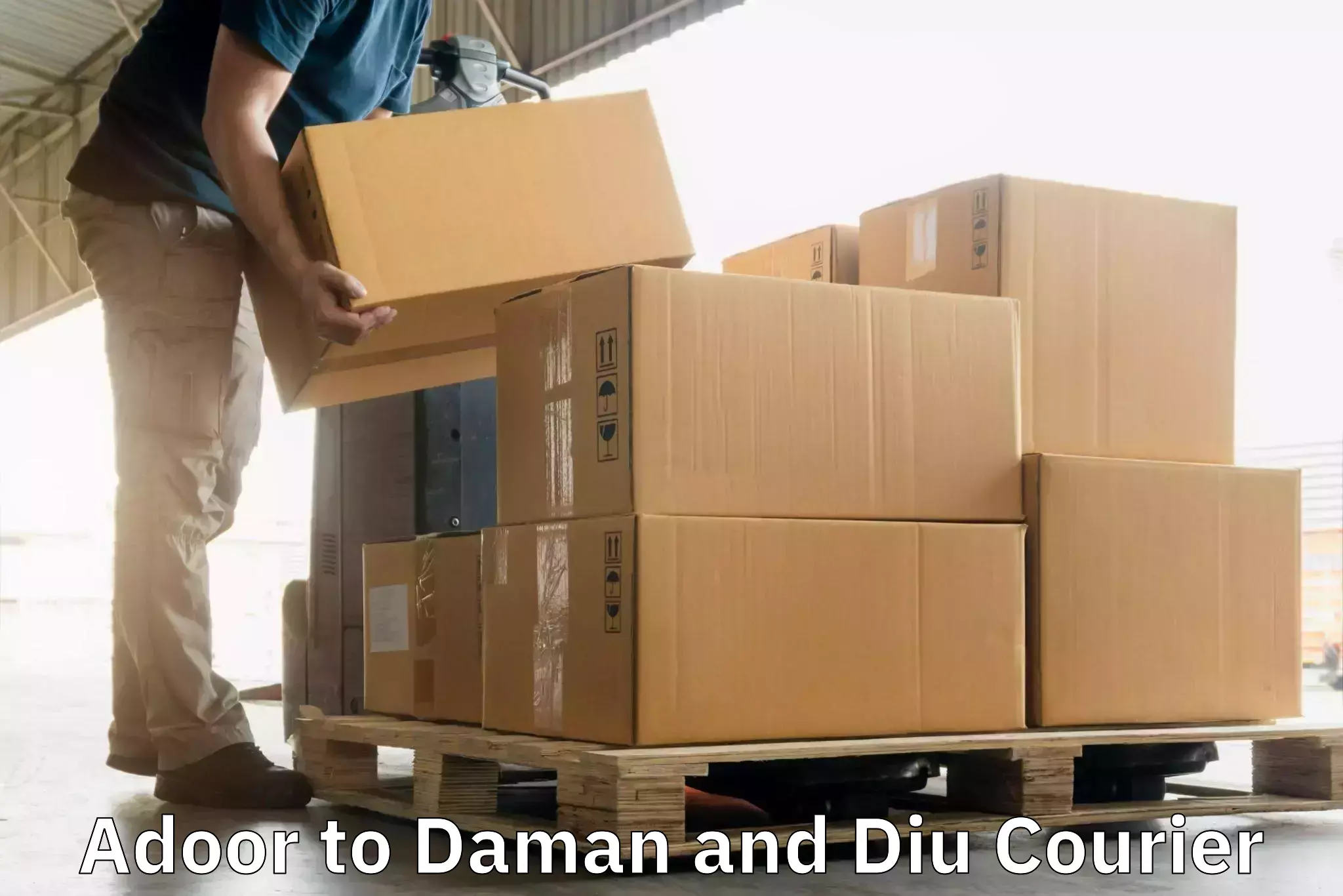 State-of-the-art courier technology Adoor to Diu