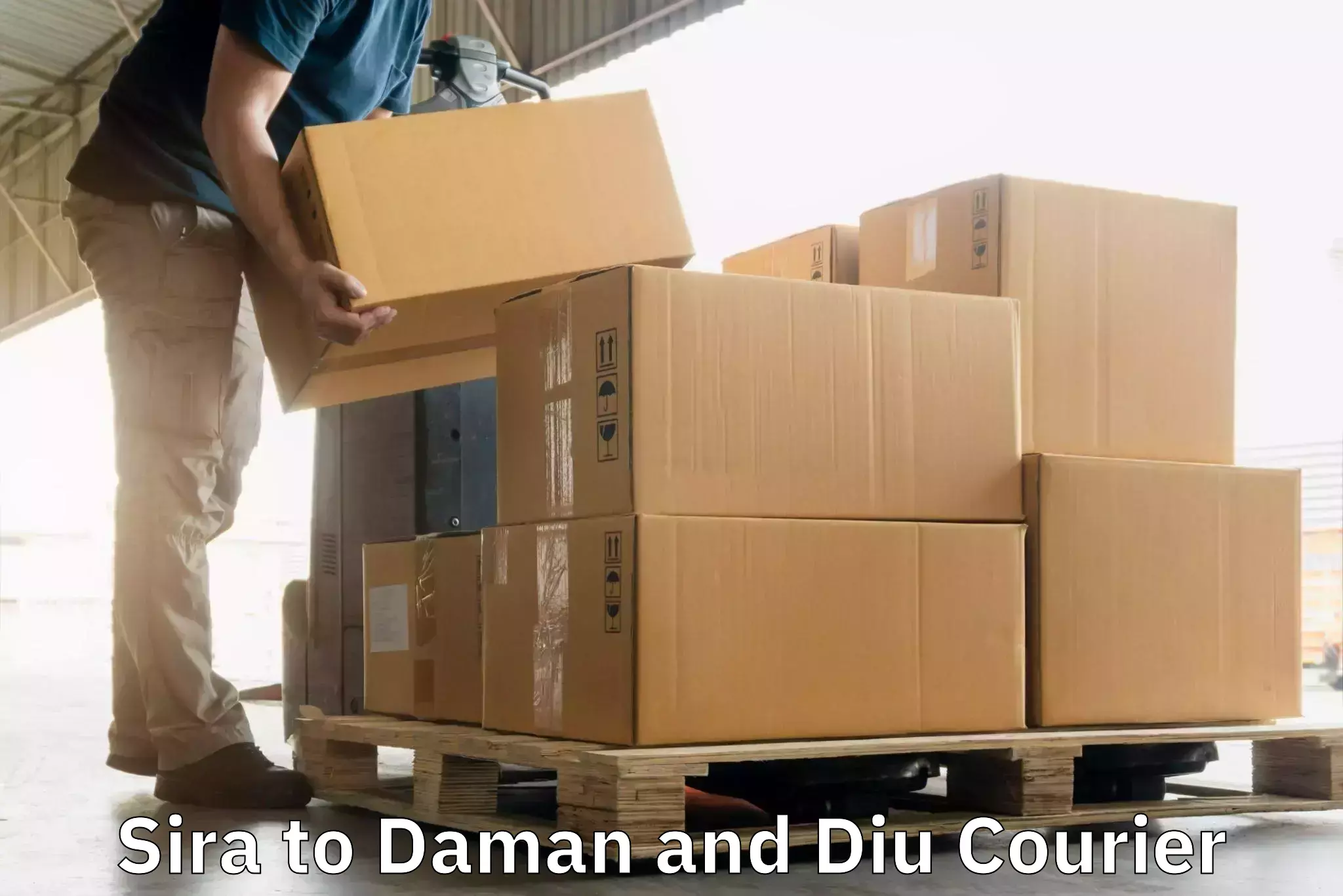 On-call courier service Sira to Daman and Diu