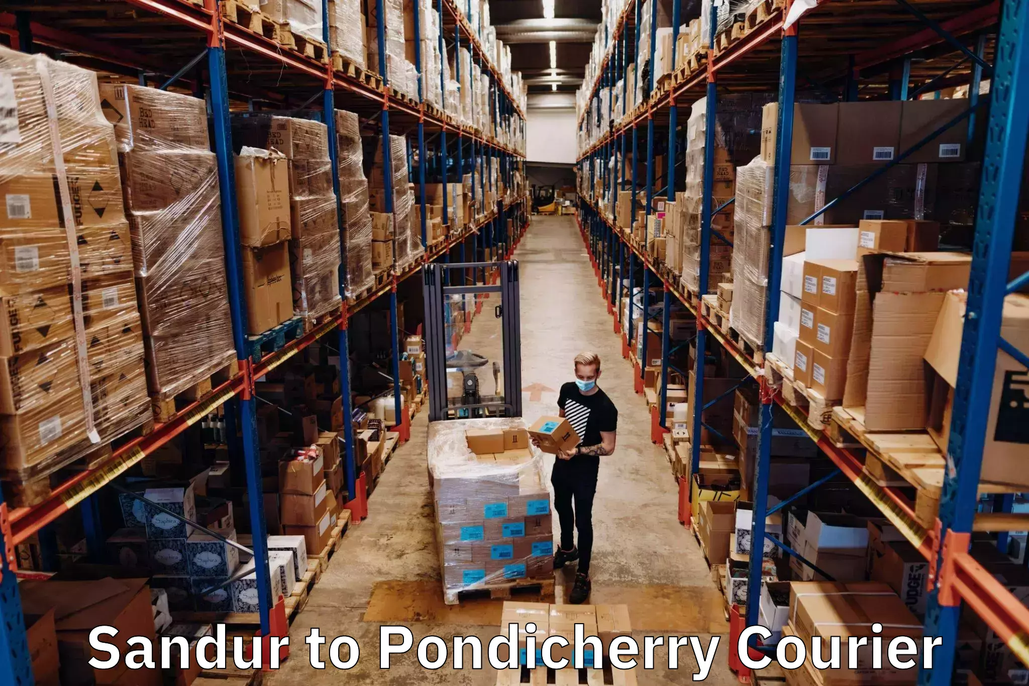 Flexible delivery schedules Sandur to Pondicherry